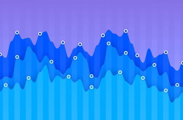 An area graph with 3 different data points across time - use data to make decisions